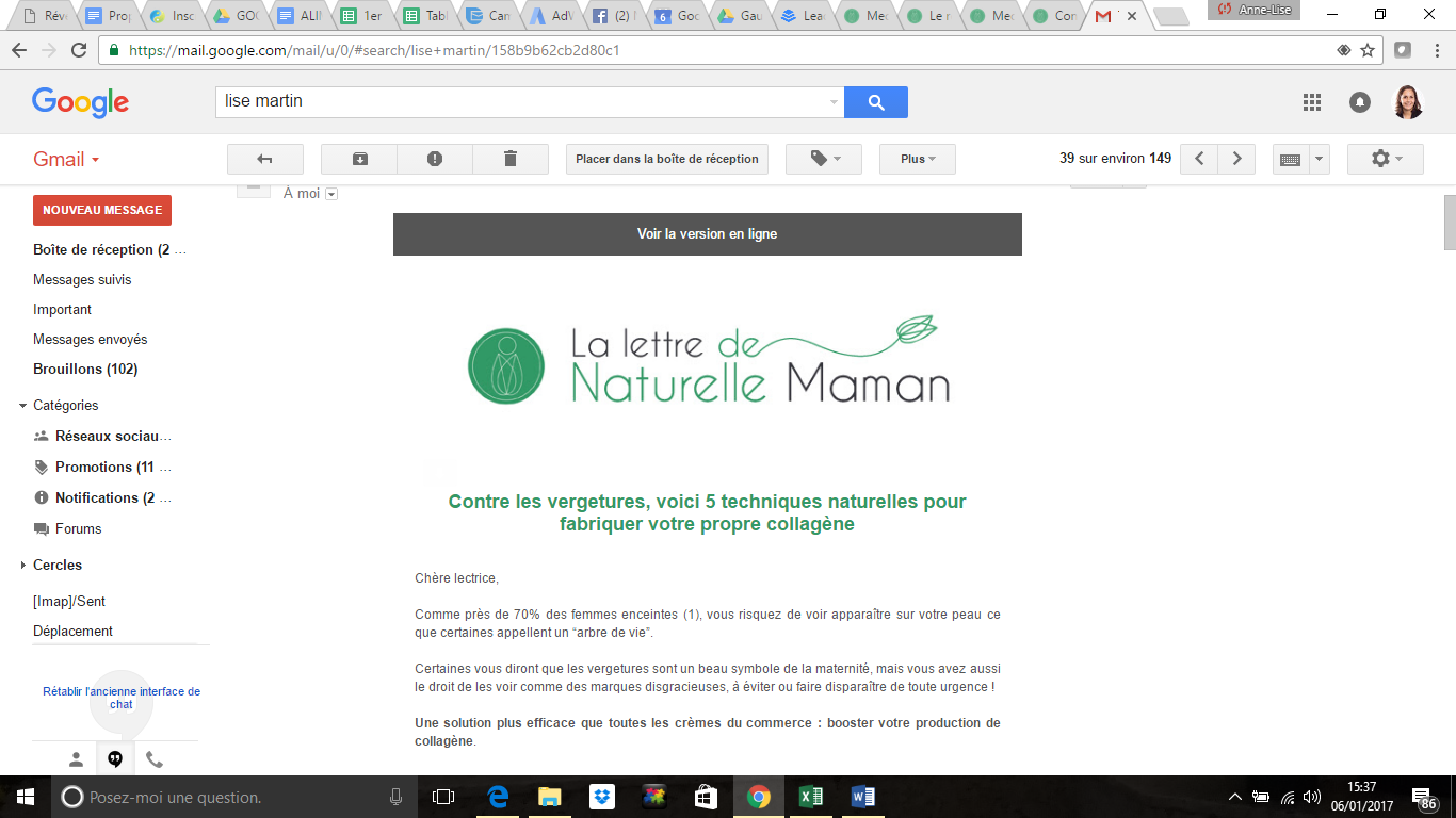 Exemple d'une Lettre de Naturelle Maman